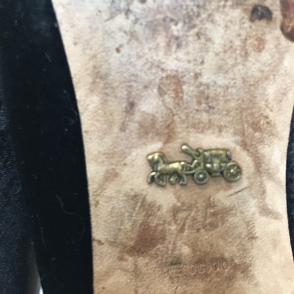 Coach Velvet Tointy Toe Slip On Mules 7.5 Black - Picture 16 of 16